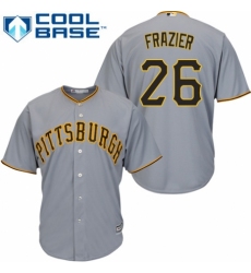 Youth Majestic Pittsburgh Pirates #26 Adam Frazier Authentic Grey Road Cool Base MLB Jersey