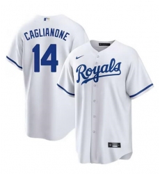 Men's Kansas City Royals #14 Jac Caglianone White Cool Base Stitched Baseball Jersey
