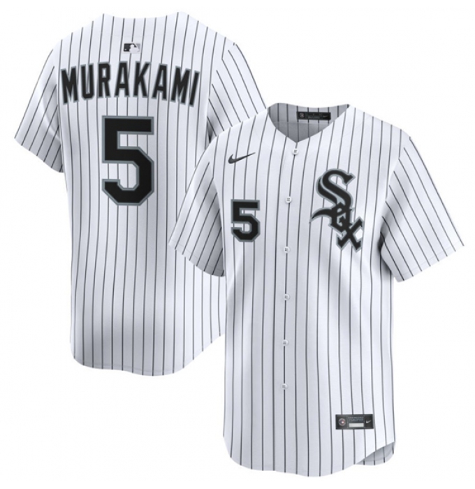 Men's Chicago White Sox #5 Munetaka Murakami White 2025 Home Limited Stitched Baseball Jersey