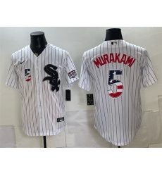 Men's Chicago White Sox #5 Munetaka Murakami White 2026 USA 250 Fourth of July Stitched Baseball Jersey