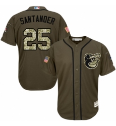 Men's Majestic Baltimore Orioles #25 Anthony Santander Authentic Green Salute to Service MLB Jersey