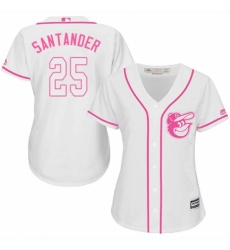 Women's Majestic Baltimore Orioles #25 Anthony Santander Replica White Fashion Cool Base MLB Jersey