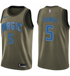 Youth Nike Orlando Magic #5 Mohamed Bamba Swingman Green Salute to Service NBA Jersey