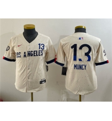 Youth Los Angeles Dodgers #13 Max Muncy Cream 2024 City Connect Limited Stitched Baseball Jersey