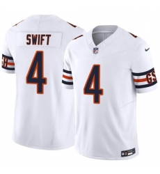 Men's Chicago Bears #4 D'Andre Swift White 2025 F.U.S.E. Vapor Untouchable Limited Football Stitched Jersey