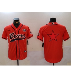 Men's Chicago Bears Blank Orange Throwback With Cool Base Stitched Baseball Jersey