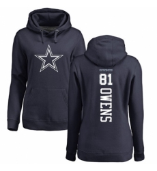 NFL Women's Nike Dallas Cowboys #81 Terrell Owens Navy Blue Backer Pullover Hoodie