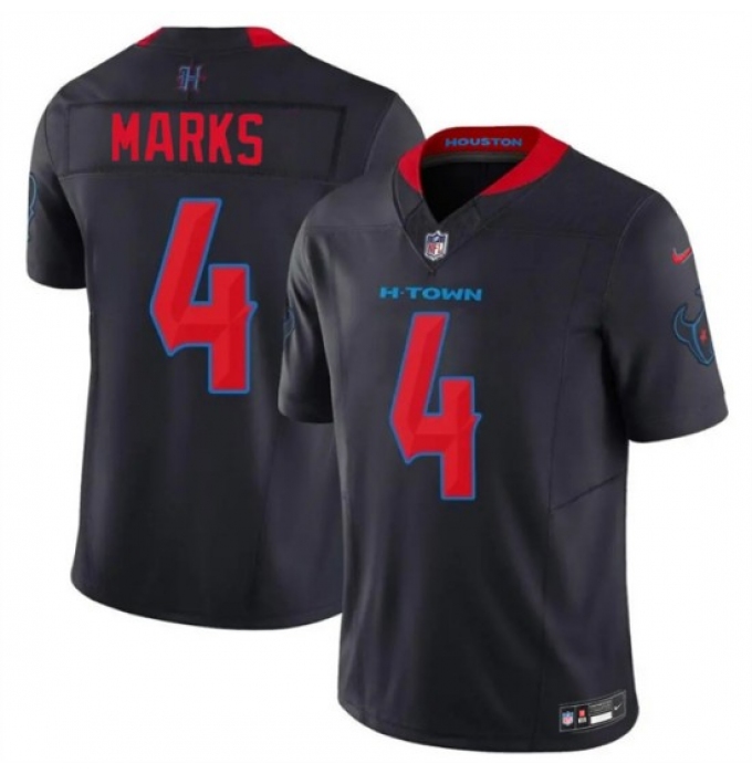 Men's Houston Texans #4 Woody Marks Navy 2026 F.U.S.E. Vapor Limited Stitched Football Jersey