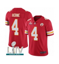 Men's Kansas City Chiefs #4 Chad Henne Red Team Color Vapor Untouchable Limited Player Super Bowl LIV Bound Football Jersey