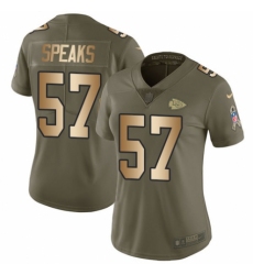 Women's Nike Kansas City Chiefs #57 Breeland Speaks Limited Olive/Gold 2017 Salute to Service NFL Jersey