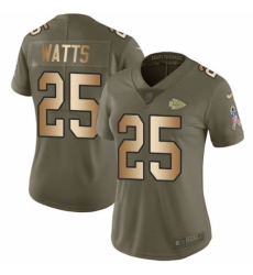 Women's Nike Kansas City Chiefs #25 Armani Watts Limited Olive/Gold 2017 Salute to Service NFL Jersey