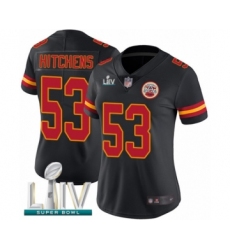 Women's Kansas City Chiefs #53 Anthony Hitchens Limited Black Rush Vapor Untouchable Super Bowl LIV Bound Football Jersey