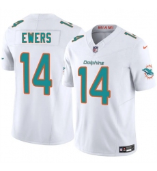 Men's Miami Dolphins #14 Quinn Ewers White 2025 Draft F.U.S.E. Vapor Limited Football Stitched Jersey