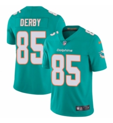 Men's Nike Miami Dolphins #85 A.J. Derby Aqua Green Team Color Vapor Untouchable Limited Player NFL Jersey