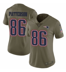 Women's Nike New England Patriots #86 Cordarrelle Patterson Limited Olive 2017 Salute to Service NFL Jersey