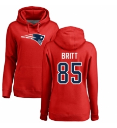 NFL Women's Nike New England Patriots #85 Kenny Britt Red Name & Number Logo Pullover Hoodie