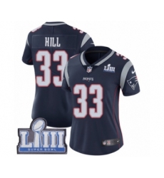 Women's Nike New England Patriots #33 Jeremy Hill Navy Blue Team Color Vapor Untouchable Limited Player Super Bowl LIII Bound NFL Jersey