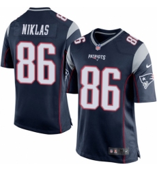 Men's Nike New England Patriots #86 Troy Niklas Game Navy Blue Team Color NFL Jersey