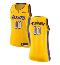 Women's Nike Los Angeles Lakers #10 Sviatoslav Mykhailiuk Swingman Gold NBA Jersey - Icon Edition