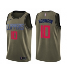 Men's Nike Los Angeles Clippers #10 Jerome Robinson Swingman Green Salute to Service NBA Jersey