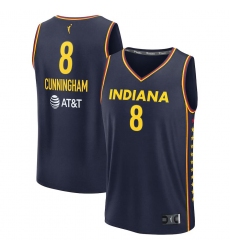 Men's Indiana Fever #8 Sophie Cunningham Navy Stitched Basketball Jersey