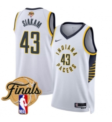 Men's Indiana Pacers #43 Pascal Siakam White 2025 Finals Association Edition Stitched Basketball Jersey