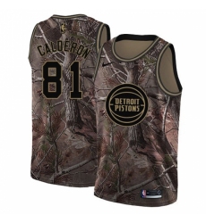 Women's Nike Detroit Pistons #81 Jose Calderon Swingman Camo Realtree Collection NBA Jersey