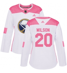 Women's Adidas Buffalo Sabres #20 Scott Wilson Authentic White Pink Fashion NHL Jersey