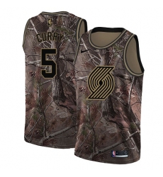Men's Nike Portland Trail Blazers #5 Seth Curry Swingman Camo Realtree Collection NBA Jersey