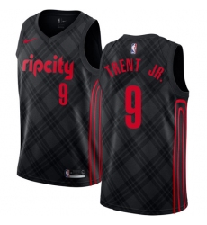 Men's Nike Portland Trail Blazers #9 Gary Trent Jr. Authentic Black NBA Jersey - City Edition