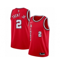 Men's Portland Trail Blazers #2 Gary Trent Jr. Authentic Red Hardwood Classics Basketball Jersey
