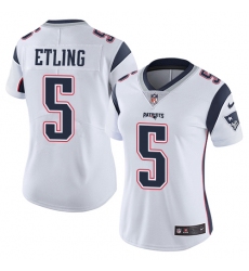 Women's Nike New England Patriots #5 Danny Etling White Vapor Untouchable Limited Player NFL Jersey