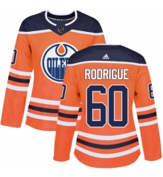 Women's Adidas Edmonton Oilers #60 Olivier Rodrigue Authentic Orange Home NHL Jersey