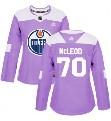 Women's Adidas Edmonton Oilers #70 Ryan McLeod Authentic Purple Fights Cancer Practice NHL Jersey