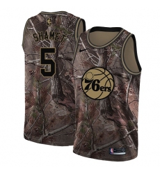 Women's Nike Philadelphia 76ers #5 Landry Shamet Swingman Camo Realtree Collection NBA Jersey
