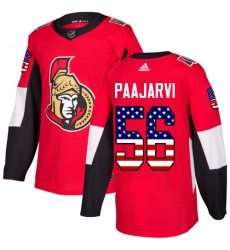 Youth Adidas Ottawa Senators #56 Magnus Paajarvi Authentic Red USA Flag Fashion NHL Jersey