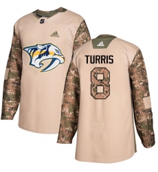 Men's Adidas Nashville Predators #8 Kyle Turris Authentic Camo Veterans Day Practice NHL Jersey