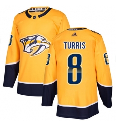 Men's Adidas Nashville Predators #8 Kyle Turris Authentic Gold Home NHL Jersey