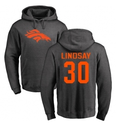 NFL Nike Denver Broncos #30 Phillip Lindsay Ash One Color Pullover Hoodie