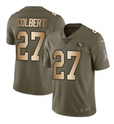 Men's Nike San Francisco 49ers #27 Adrian Colbert Limited Olive Gold 2017 Salute to Service NFL Jersey