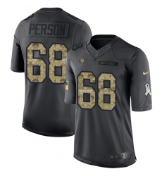 Men's Nike San Francisco 49ers #68 Mike Person Limited Black 2016 Salute to Service NFL Jersey