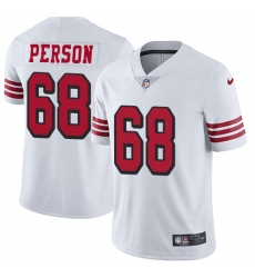 Men's Nike San Francisco 49ers #68 Mike Person Limited White Rush Vapor Untouchable NFL Jersey