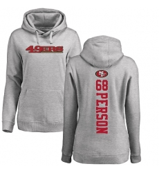 NFL Women's Nike San Francisco 49ers #68 Mike Person Ash Backer Pullover Hoodie
