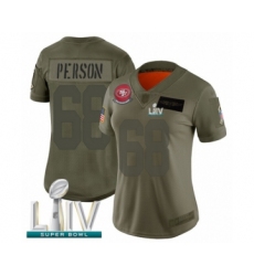 Women's San Francisco 49ers #68 Mike Person Limited Olive 2019 Salute to Service Super Bowl LIV Bound Football Jersey