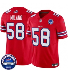 Men's Buffalo Bills #58 Matt Milano Red F.U.S.E. 2026 Inaugural Season at Highmark Stadium Football Stitched Jersey