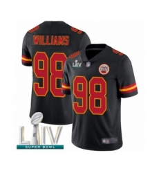 Men's Kansas City Chiefs #98 Xavier Williams Limited Black Rush Vapor Untouchable Super Bowl LIV Bound Football Jersey