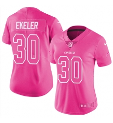 Women's Nike Los Angeles Chargers #30 Austin Ekeler Limited Pink Rush Fashion NFL Jersey