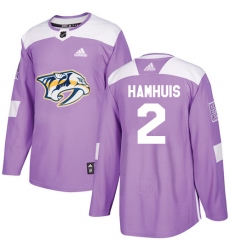 Men's Adidas Nashville Predators #2 Dan Hamhuis Authentic Purple Fights Cancer Practice NHL Jersey