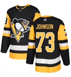 Men's Adidas Pittsburgh Penguins #73 Jack Johnson Premier Black Home NHL Jersey