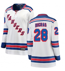Women's New York Rangers #28 Chris Bigras Fanatics Branded White Away Breakaway NHL Jersey